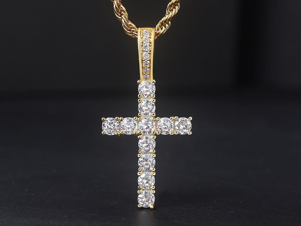 VVS Jewelry hip hop jewelry Icy Kid's Cross Pendant Necklace