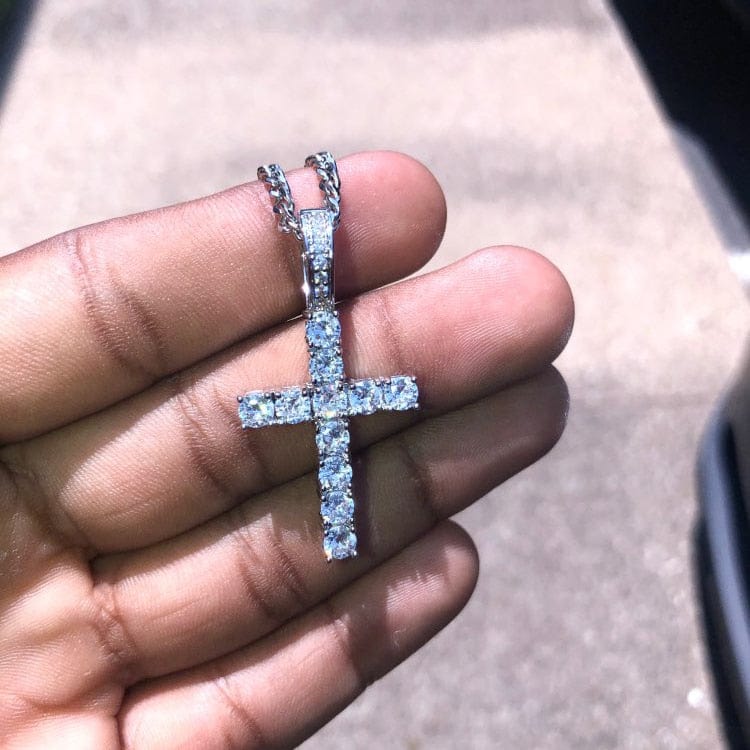 VVS Jewelry hip hop jewelry Icy Kid's Cross Pendant Necklace