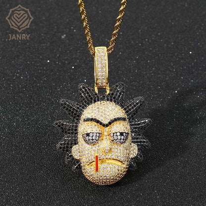 VVS Jewelry hip hop jewelry Icy Rick & Morty Pendant Chain