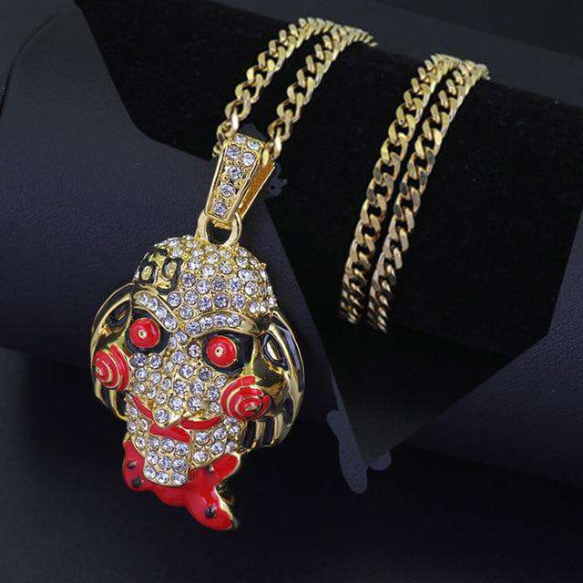 VVS Jewelry hip hop jewelry Jigsaw Pendant + Round Pendant + Cuban Choker Chain Set