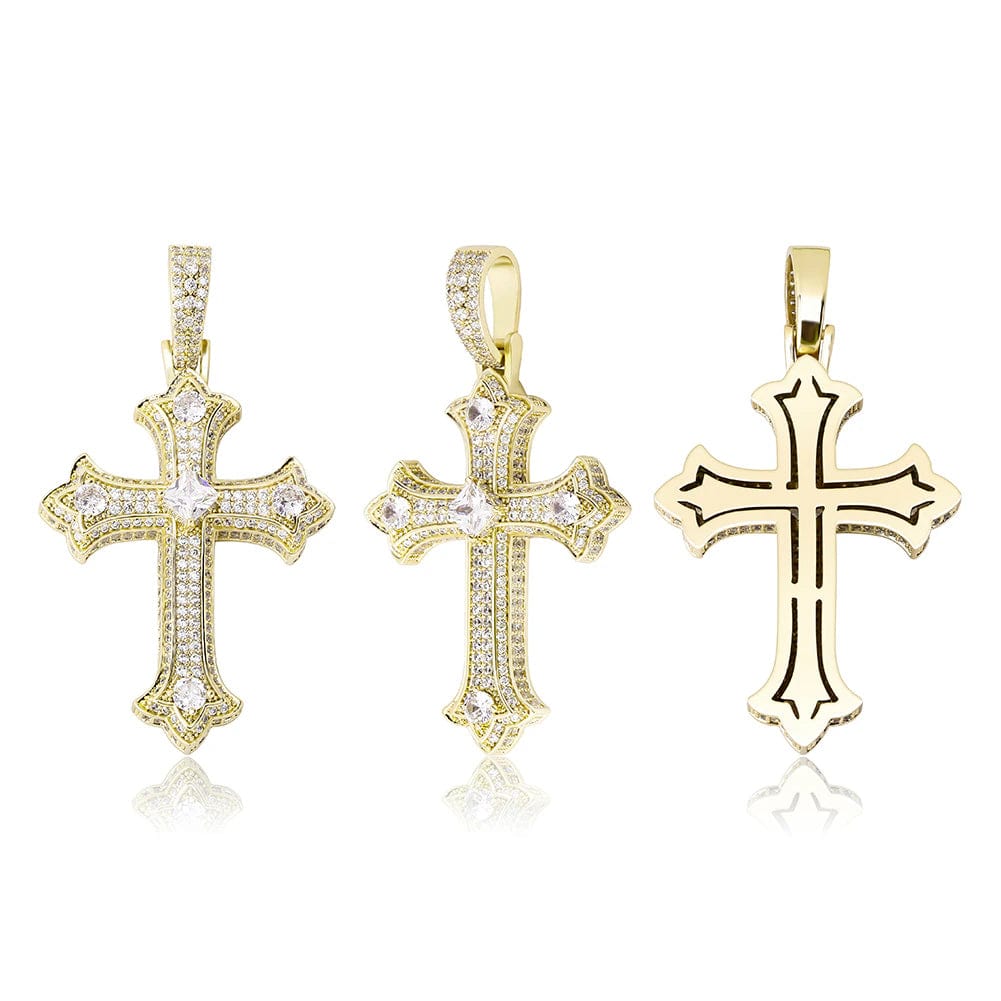 VVS Jewelry hip hop jewelry Large Diamond Gothic Cross Pendant