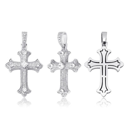 VVS Jewelry hip hop jewelry Large Diamond Gothic Cross Pendant