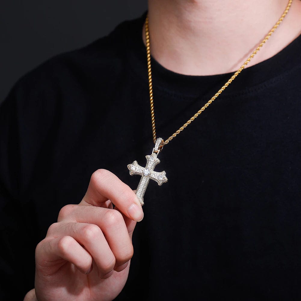 VVS Jewelry hip hop jewelry Large Diamond Gothic Cross Pendant