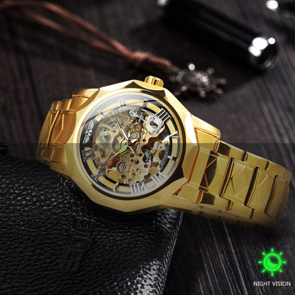 VVS Jewelry hip hop jewelry Lux Dodecagon Skeleton Automatic Mechanical Watch