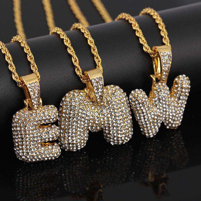 VVS Jewelry hip hop jewelry necklaces Custom Bubble Letter Necklace