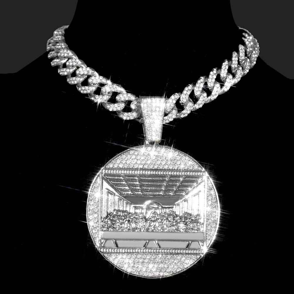 VVS Jewelry hip hop jewelry necklaces Iced Out Last Supper Pendant Cuban Necklace