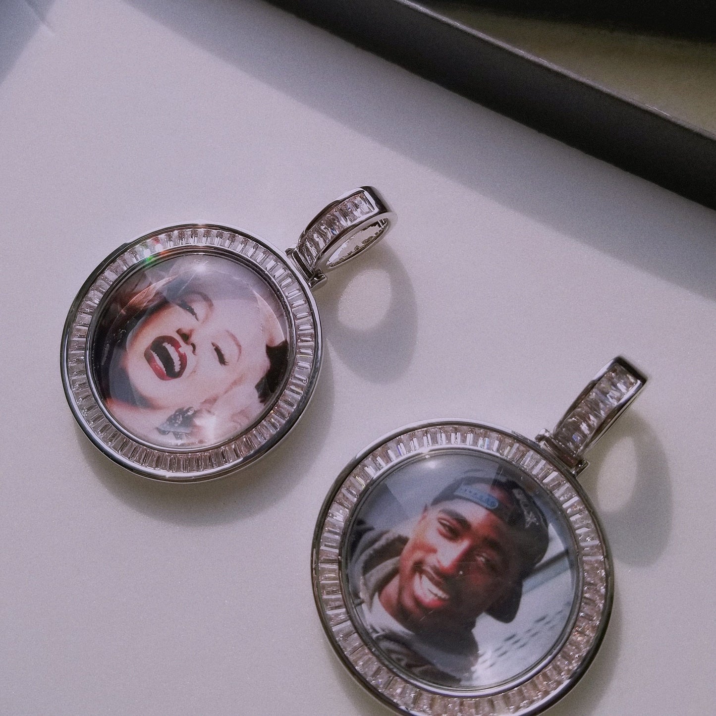 VVS Jewelry hip hop jewelry photo 3D Custom Baguette Photo Pendant Chain with FREE Engraving