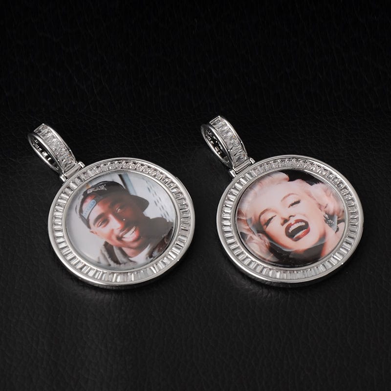 VVS Jewelry hip hop jewelry photo 3D Custom Baguette Photo Pendant Chain with FREE Engraving