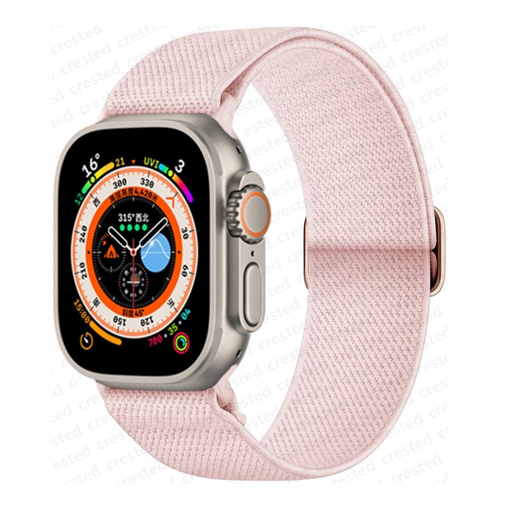 VVS Jewelry hip hop jewelry Pink Sand / 38mm 40mm 41mm Adjustable Watch Band Scrunchie Strap