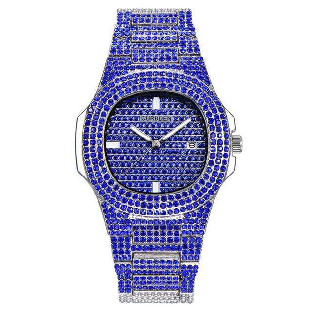 VVS Jewelry hip hop jewelry Purple OG Bust Down Watch