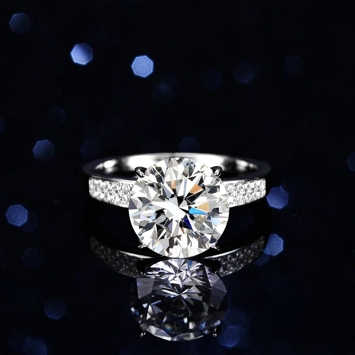 VVS Jewelry hip hop jewelry Radiant Sparkle 5CT 925 Sterling Silver Moissanite Engagement Ring