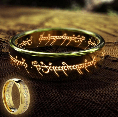 VVS Jewelry hip hop jewelry Rings LOTR One Ring Gold Plated Tungsten Carbide Ring Replica