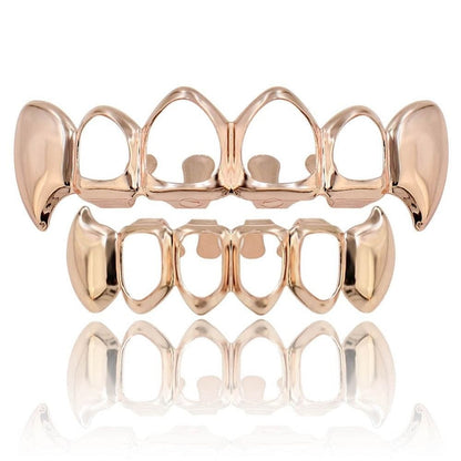 VVS Jewelry hip hop jewelry rose gold set VVS Jewelry Vampire Fangs Grillz