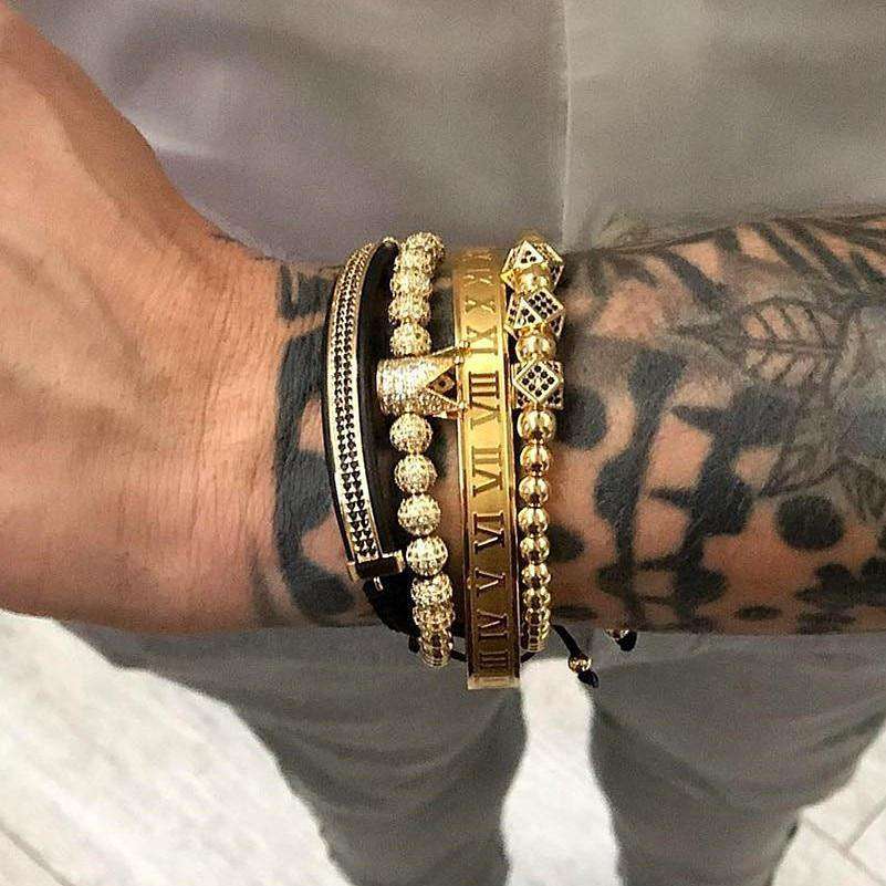 VVS Jewelry hip hop jewelry Royalty Bracelet Set + FREE Roman Bangle Today Only