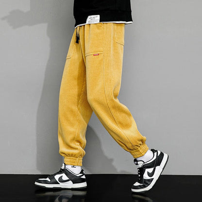 VVS Jewelry hip hop jewelry Rugged Corduroy Garterized Men's Pants