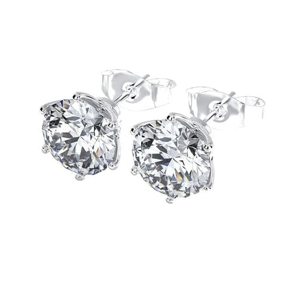 VVS Jewelry hip hop jewelry Silver / 0.5CT VVS1 5MM 925 Sterling Silver 0.1-1 VVS Carat Heart Moissanite Stud Earrings