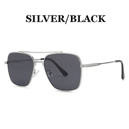 VVS Jewelry hip hop jewelry Silver-Black Gradient Pilot Sunglasses For Men