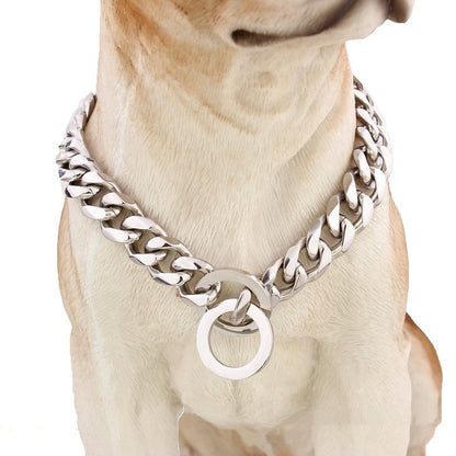 VVS Jewelry hip hop jewelry Silver Titanium Cuban Link Dog Collar