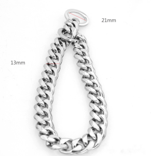 VVS Jewelry hip hop jewelry Silver Titanium Cuban Link Dog Collar