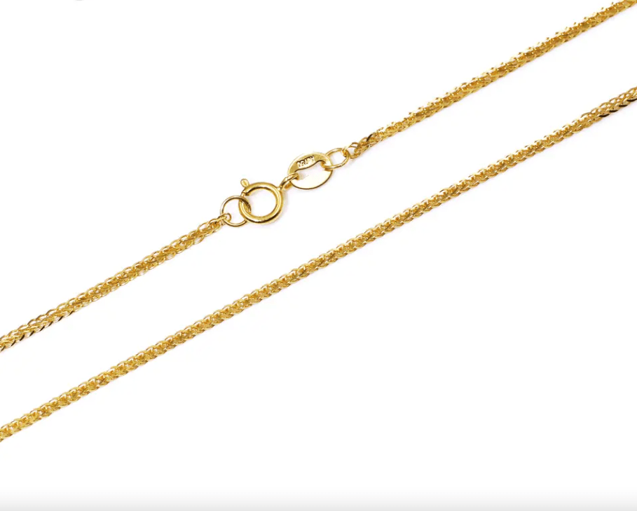 VVS Jewelry hip hop jewelry Solid 18K Gold Minimalist Wheat Cuban Chain