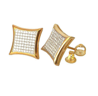 VVS Jewelry hip hop jewelry Square Bling Gold/Silver/Rosegold Stud Earrings