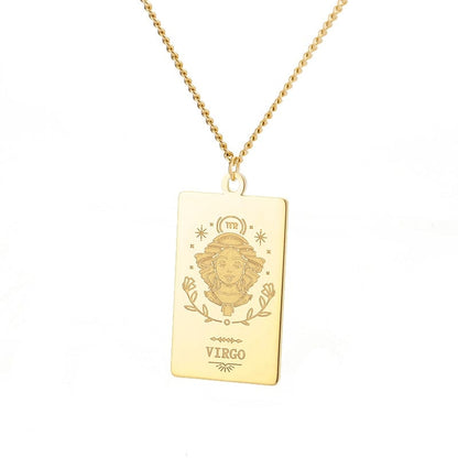 VVS Jewelry hip hop jewelry Virgo / 18 Inches Zodiac Sign Pendant Chain