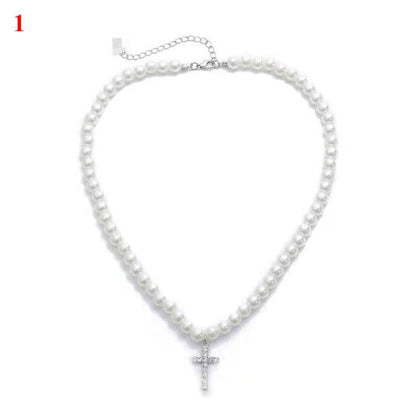 VVS Jewelry hip hop jewelry VVS Jewelry Cross Pearl Chain