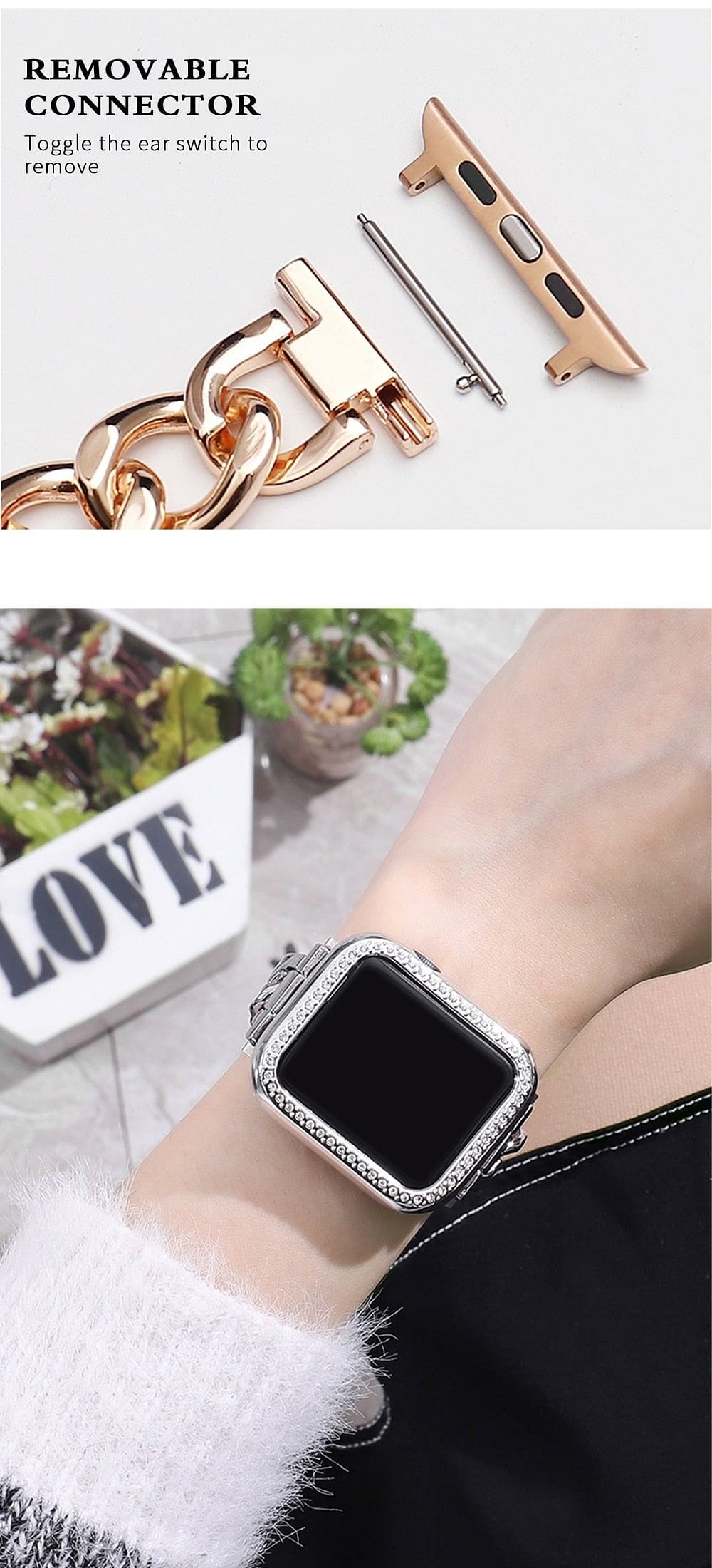 VVS Jewelry hip hop jewelry VVS Jewelry Cuban Apple Watch Band + FREE Case