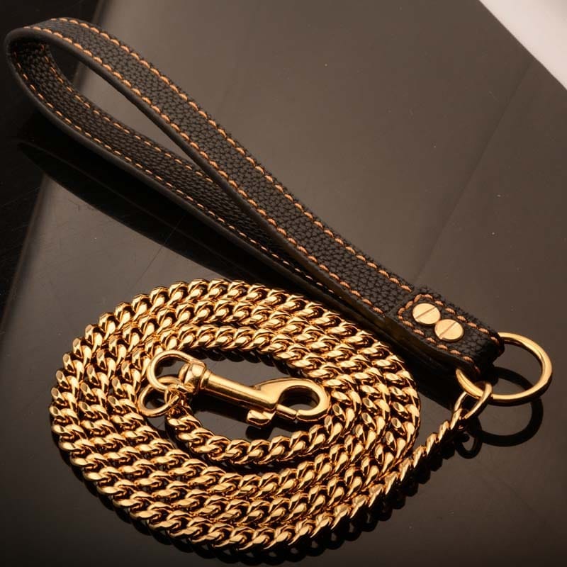 VVS Jewelry hip hop jewelry VVS Jewelry Cuban Link Gold Dog Leash