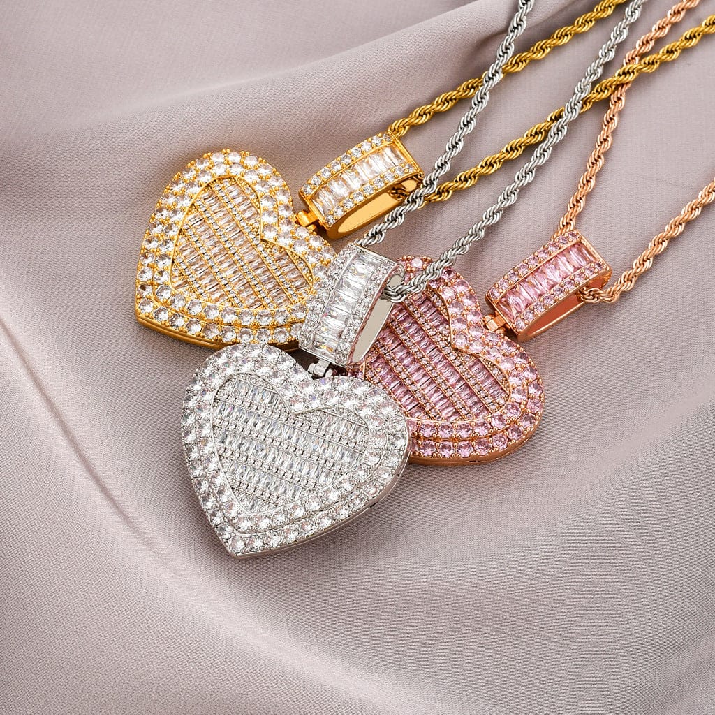 VVS Jewelry hip hop jewelry VVS Jewelry Custom Heart Locket Photo Chain