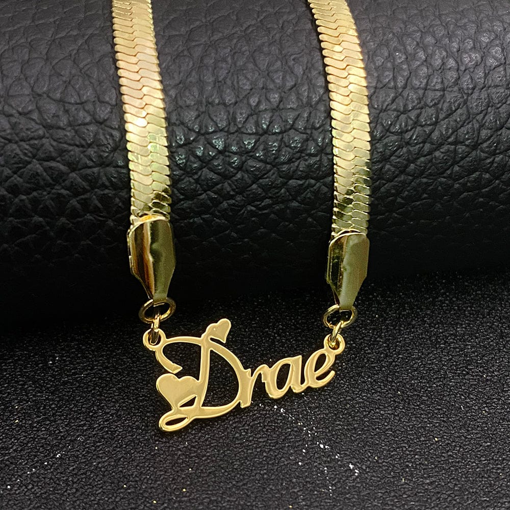 VVS Jewelry hip hop jewelry VVS Jewelry Custom Herringbone Name Necklace