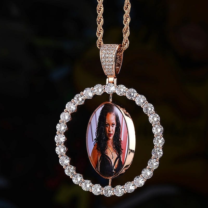 VVS Jewelry hip hop jewelry VVS Jewelry Custom Spinning Photo Chain