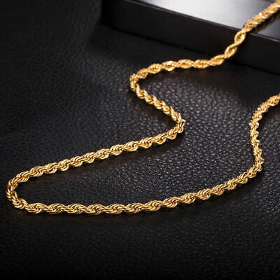 VVS Jewelry hip hop jewelry VVS Jewelry Gold/Silver Stainless Steel Rope Chain + FREE Rope Bracelet