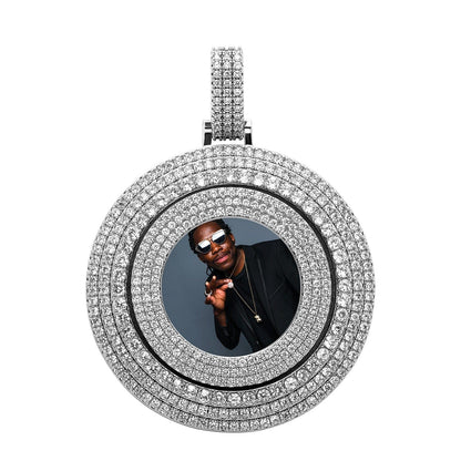 VVS Jewelry hip hop jewelry VVS Jewelry Thicc Fully Iced Custom Photo Pendant Necklace