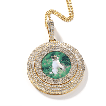 VVS Jewelry hip hop jewelry VVS Jewelry Thicc Fully Iced Custom Photo Pendant Necklace