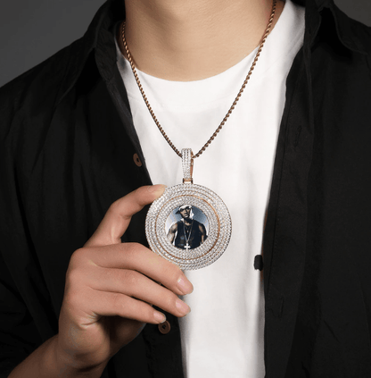 VVS Jewelry hip hop jewelry VVS Jewelry Thicc Fully Iced Custom Photo Pendant Necklace