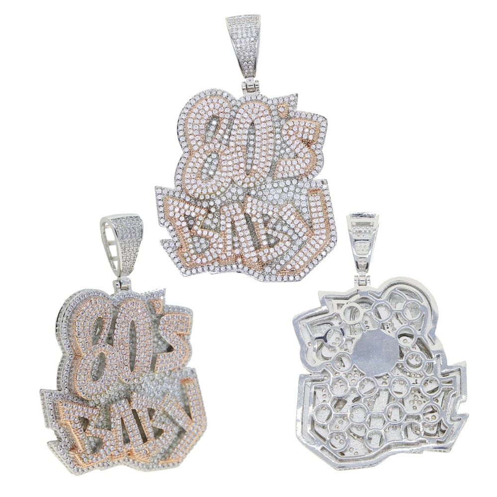 VVS Jewelry hip hop jewelry VVS Jewelry Two-Tone 80's Baby Boss Bling Pendant Chain