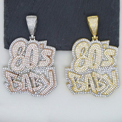 VVS Jewelry hip hop jewelry VVS Jewelry Two-Tone 80's Baby Boss Bling Pendant Chain