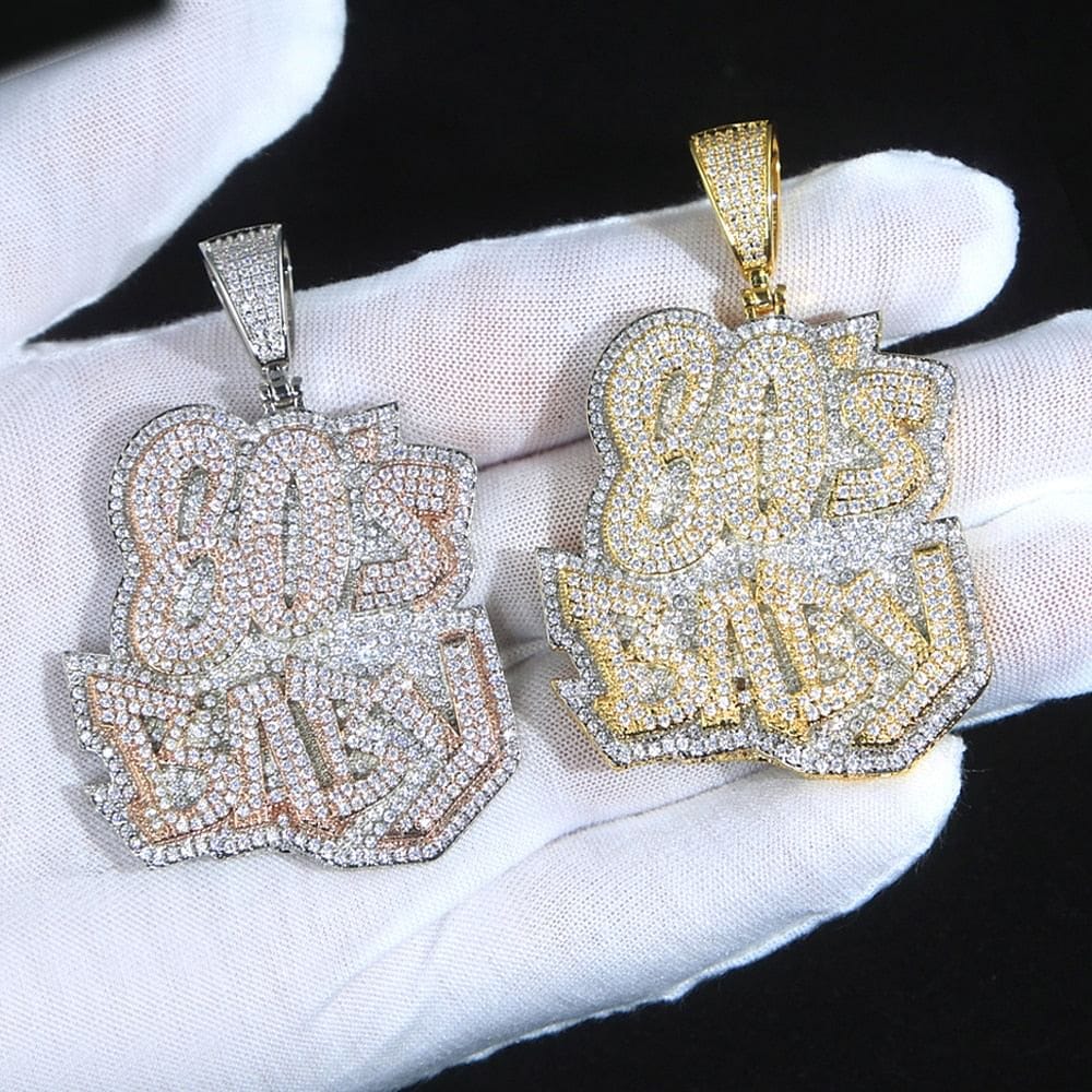 VVS Jewelry hip hop jewelry VVS Jewelry Two-Tone 80's Baby Boss Bling Pendant Chain