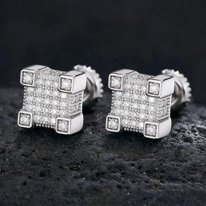 VVS Jewelry hip hop jewelry VVS Moissanite Square Diamond Stud Earring