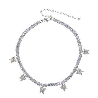 VVS Jewelry hip hop jewelry Women's Butterfly Tennis Choker - Best Quality